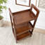 Étagère échelle à 3 niveaux 100 % bois massif, petite bibliothèque en bois massif, étagère échelle en bois d'hévéa massif pour petits espaces