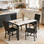 Ensemble de table de salle à manger 5 pièces pour 4 personnes, table de salle à manger moderne en faux marbre avec 4 chaises rembourrées en tissu écossais, table de cuisine moderne et ensemble de chaises pour petit espace, salle à manger, coin repas-1426005589