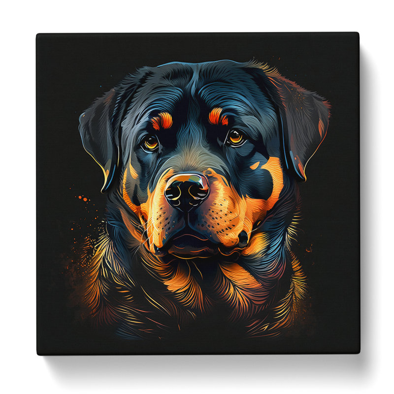 Rottweiler Graphic Art - Wrapped Canvas, 35cm H x 35cm W x 3cm D