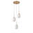 3-Lamp white gold adjustable glass pendant light