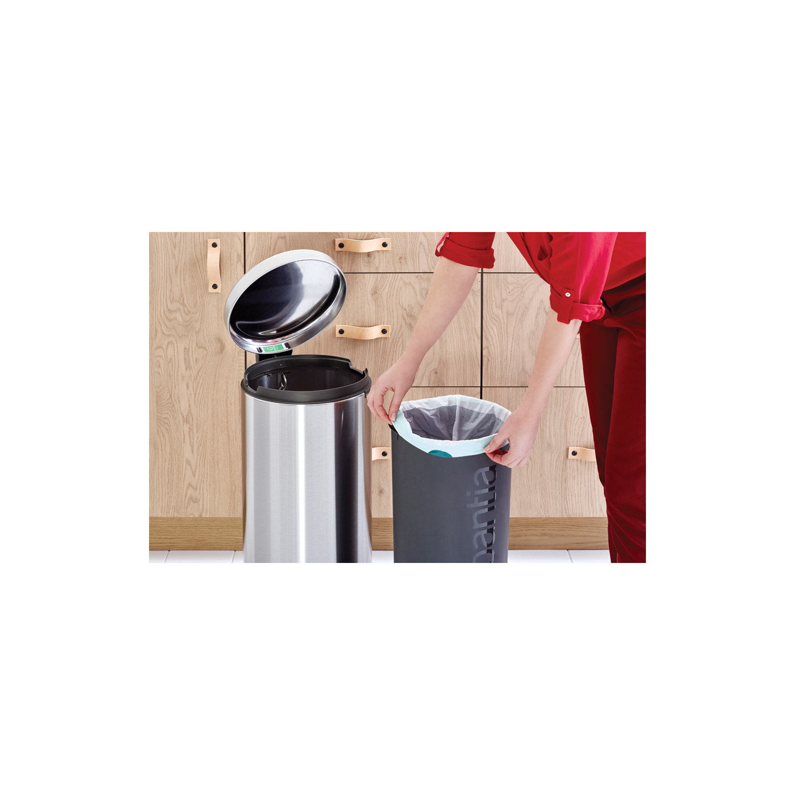 Brabantia NewIcon Step On Trash Can, 8 Gallon (30 Liter), Matte Steel Fingerprint Proof