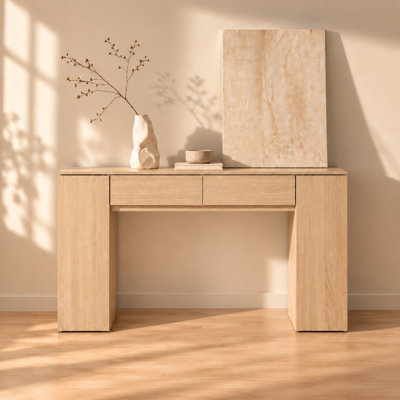 Arhab 63" Light Wood Console Table With Storage