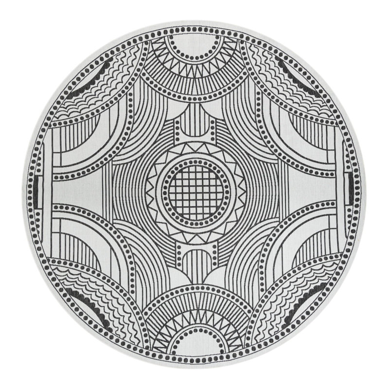 Geometric Indoor / Outdoor Rug, Round 12'