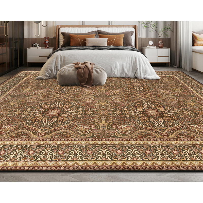 Tapis rectangulaire en laine noué à la main
