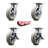4 Piece Thermoplastic Rubber Swivel Caster Set