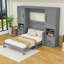 Grand lit escamotable 4 tiroirs en bois avec placard et tablettes-1460670674