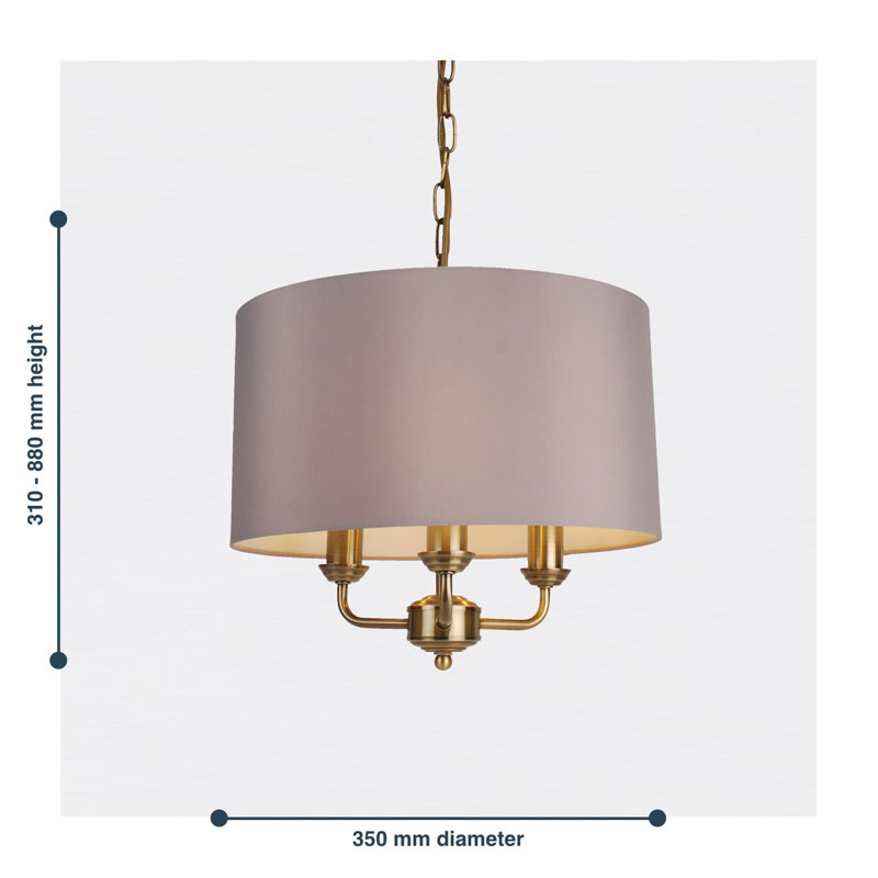 Lasher 3 - Light Geometric Pendant, Antique Brass