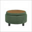 Repose-pieds rond avec rangement de 25 pouces avec plateau, table basse ronde en tissu touffeté avec rangement-1215677376