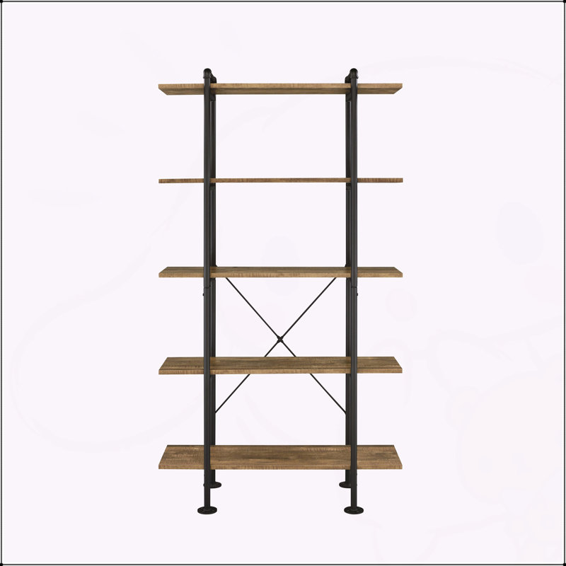 Charming Rustic Oak Bookshelf with Distinctive Finish for  Libraries