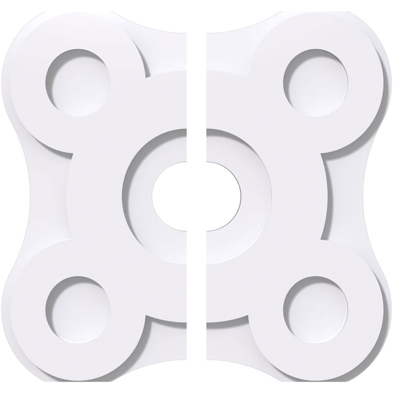 28"OD x 5"ID x 9 3/4"C x 1"P Luna Architectural Grade PVC Contemporary Ceiling Medallion, Two Piece, 1" H x 28" W x 28" D