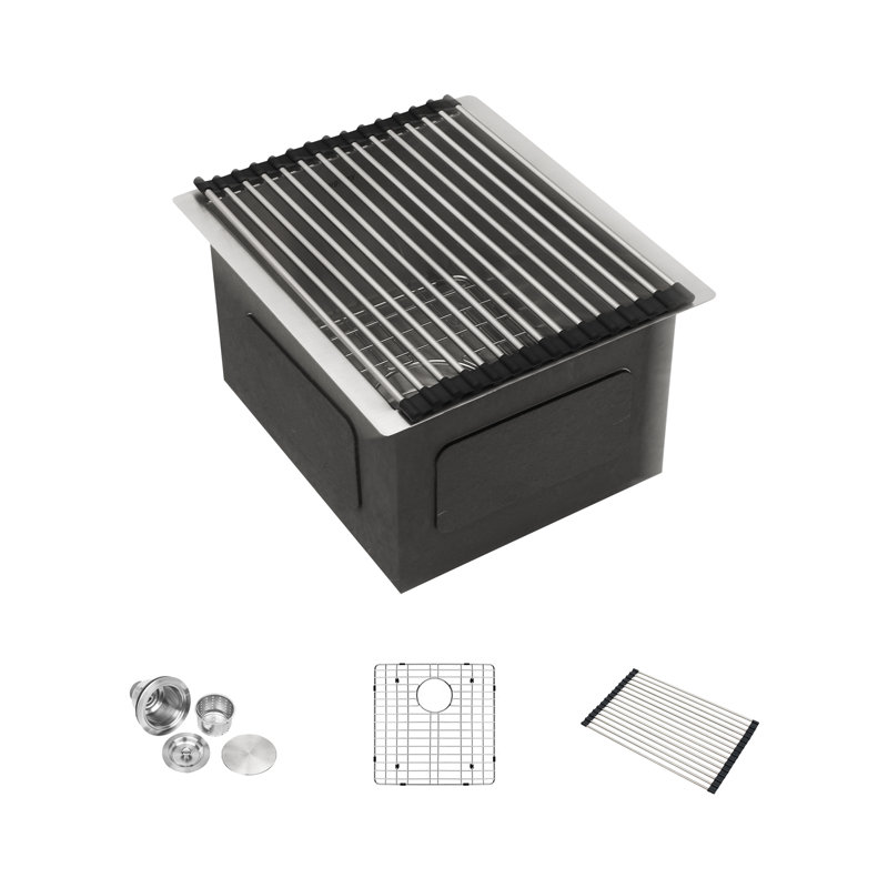 15'' x 17" Undermount Single Bowl Stainless Steel Bar Kitchen Sink