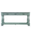 Console en bois de 63 pouces de long avec 3 tiroirs et 1 tablette inférieure pour le canapé d'entrée très facile à assembler (bleu rétro)-1285217354