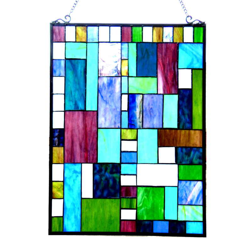 Panneau de fenêtre rectangulaire en verre picasso