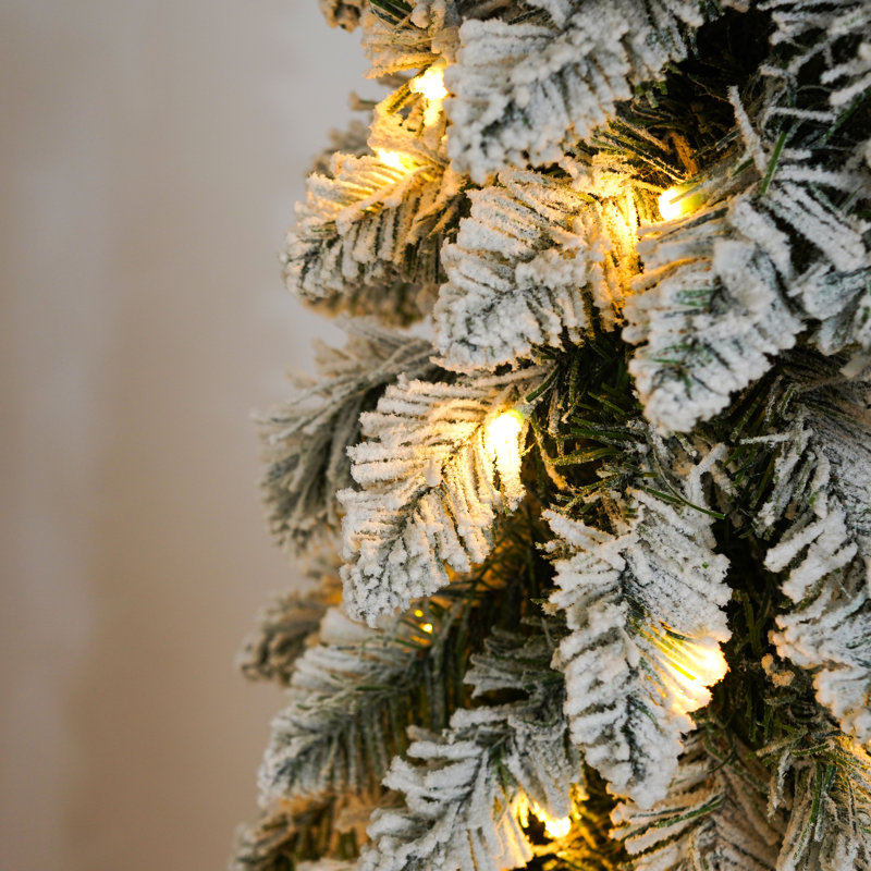 Ensemble d'arbres de Noël artificiels 8 pi, 6 pi et 4 pi pré-éclairés, pin vert articulé avec 820 lumières DEL chaudes, 2539 branches
