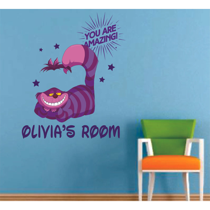 Autocollant mural Cheshire Cat Alice, H 20 po x l 18 po