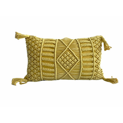 Insert en fibre Macramé - Coussin décoratif en coton 12 X 20 - Élégant accessoire décoratif pour le salon ou la chambre à coucher - Confortable et élégant
