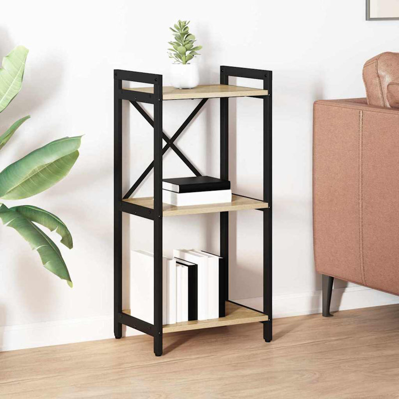 Steel Bookcase, Beige, (3 Shelves) 83cm H x 40cm W x 30cm D