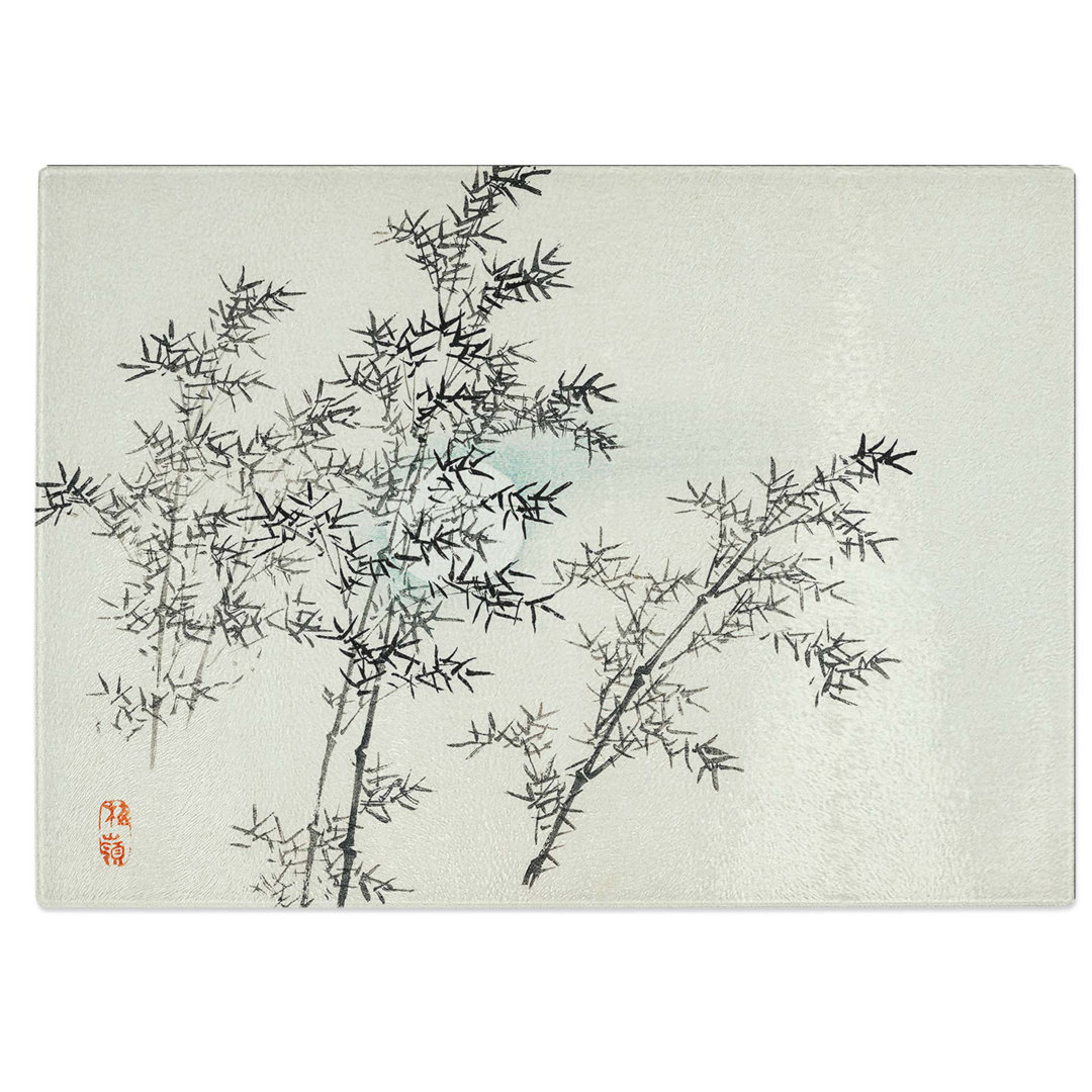 Tempered Glass Bamboo Cane Chopping Board
