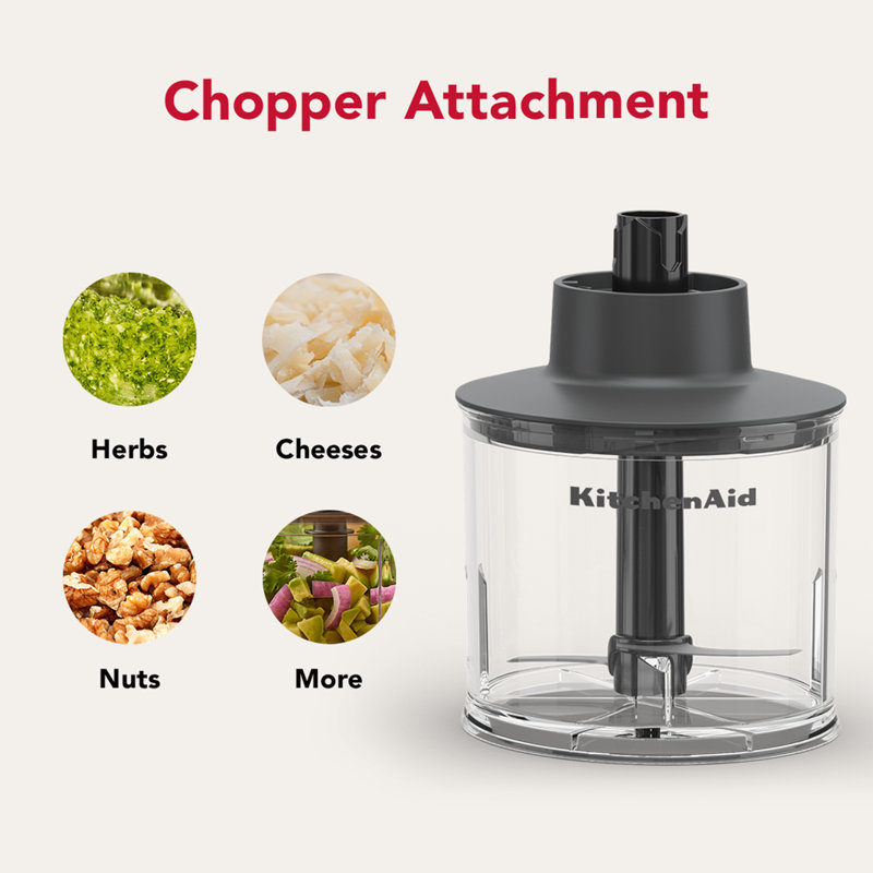 KitchenAid Go® Cordless Hand Blender with Pitcher, Whisk & Chopper Attachments - battery sold separately - Porcelain White