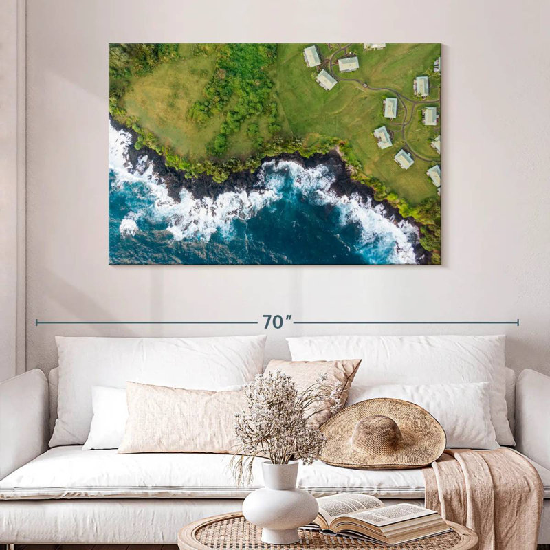 Ravi Hana Hawaii Volcanic Coastline, 32" H x 48" W