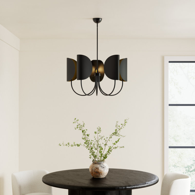 Calline 5 - Light Classic / Traditional Chandelier, Matte Black