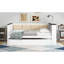 Lit de jour simple en bois avec tablettes de rangement, dossier rembourré, USB et lit gigogne, blanc-1955114664