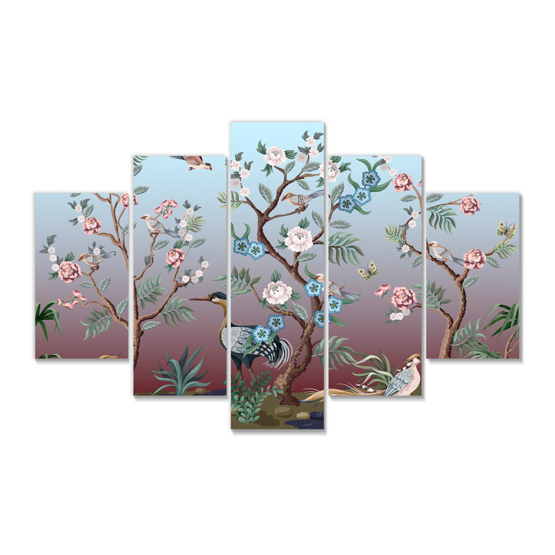 Ensemble de 5 impressions sur pivoines chinoises