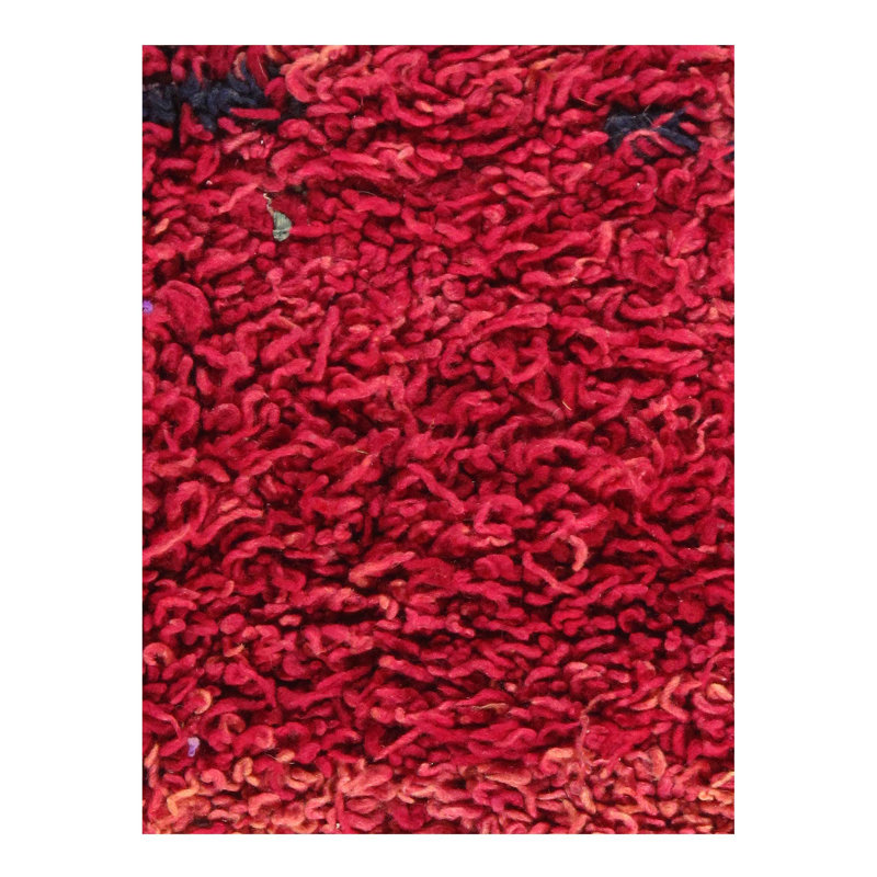Tapis rayé en laine / coton 4 pi 11 po x 7 pi mauve clair / rose / rouge