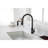 Elegant Kitchen Sink Faucet With Pull-Out , Matte Black Stainless Steel, Creates A Sophisticated Atmosphere Steel Spray, Simple And Contemporary Design For Kitchens
