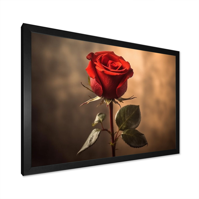 Décoration murale rétro «Rose Reverie», Cadre photo noir, H 34 po x l 44 po x P 1,5 po