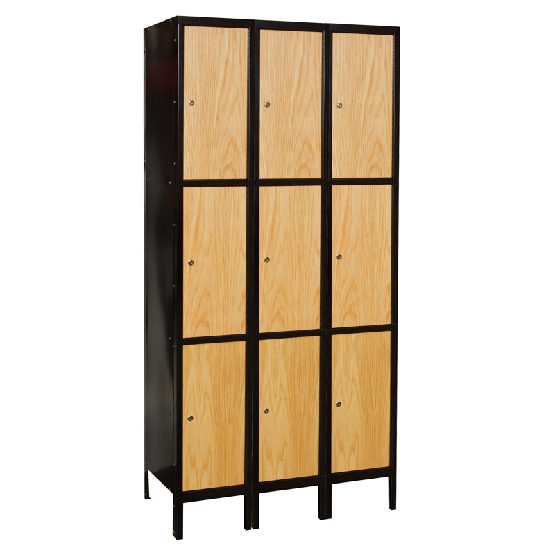 Hybrid Solid Wood 3 - Tier 36'' Employee Locker