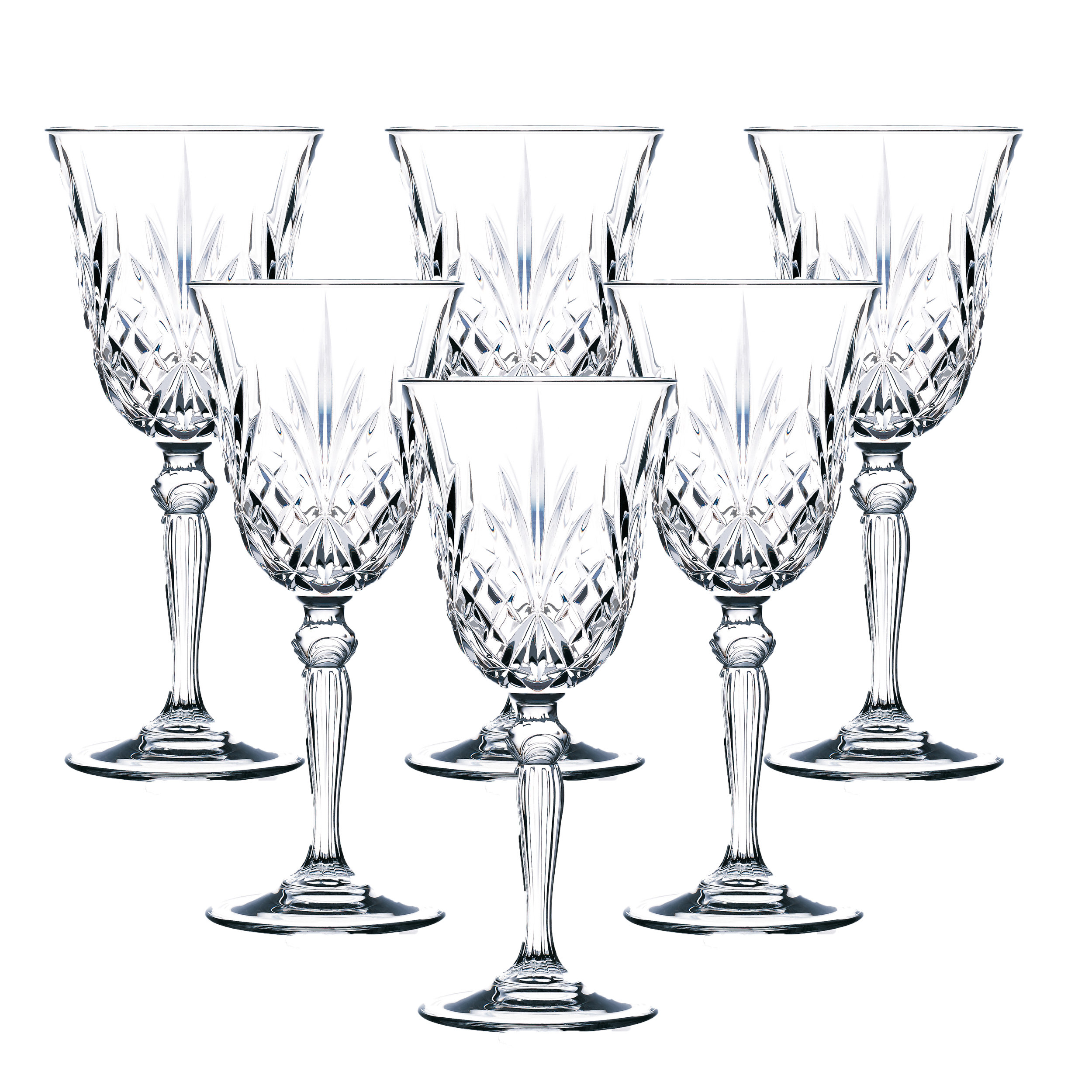 Melodia 8 oz. Crystal All Purpose Wine Glass Set of 6