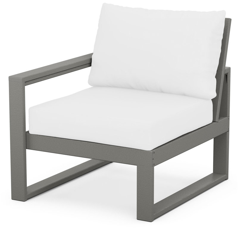 POLYWOOD Outdoor Lounge Chair, Mahogany, Natural