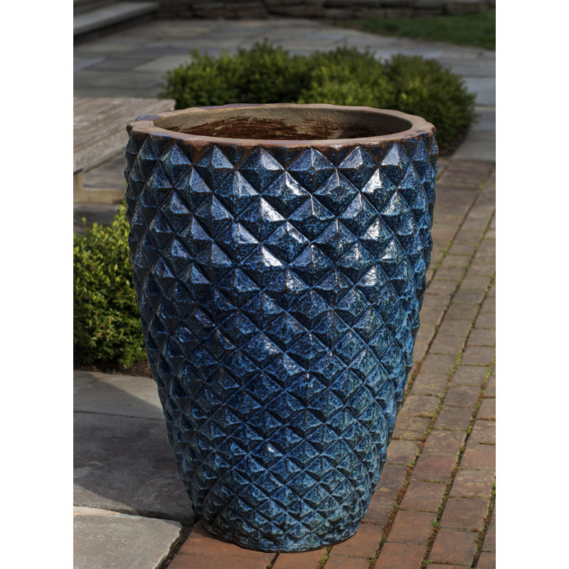 Pot à fleurs Ridder, H 34,25 po x l 24 po x p 24 po, Bleu rustique