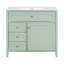 Meuble-lavabo vert 36 po avec lavabo-879919297