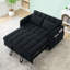 Canapé 52 po en velours noir moderne-1469366407