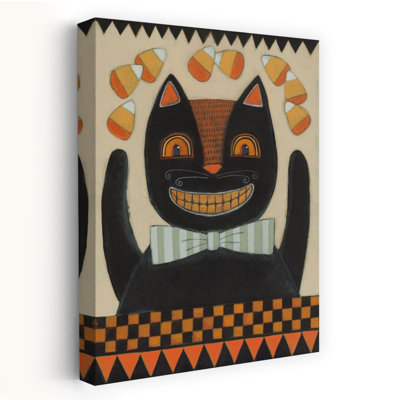 Halloween Black Cat Contemporary Cat Art