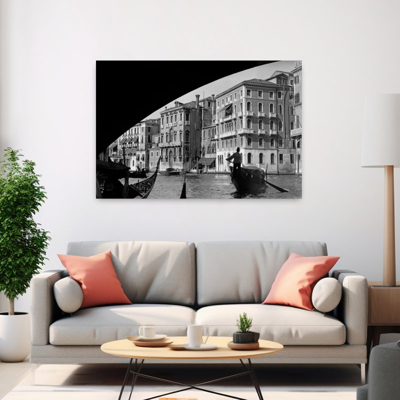 1920S 1930S Gondola Beneath Rialto Bridge Grand Canal Venice Italy Classic Retro Vintage City Wall Art, 60" H x 40" W