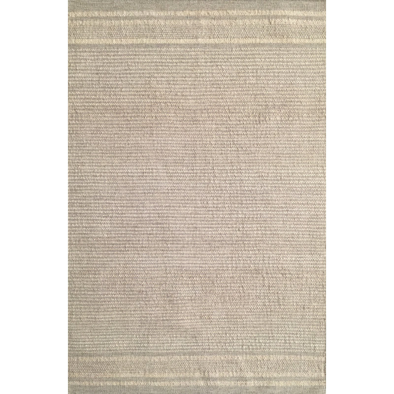 Tapis gris tissé à la main Ginnie, Rectangle 7 pi 6 po x 9 pi 6 po