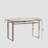 Modern Minimalist Rectangular Glass Dining Table For 4-6, Tempered Glass Top With Silver Chrome Metal Legs, Perfect For Kitchen And Living Room-1513988052