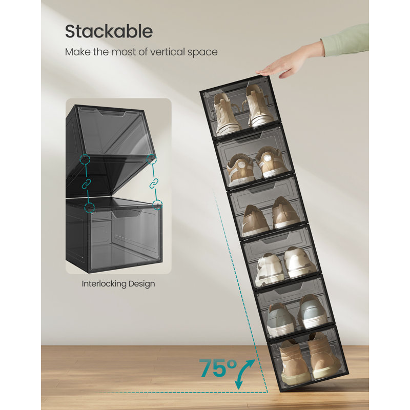 Blosse 10 Pair Shoe Storage Cabinet, Matte Black