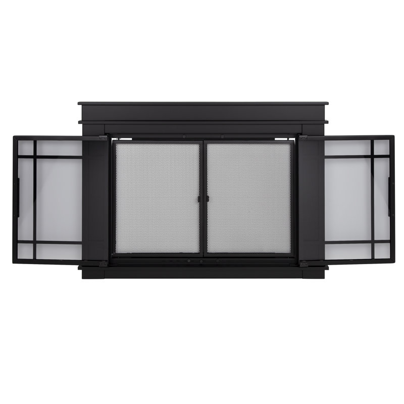 Alfye Steel Fireplace Doors, 28" H x 38.75" W x 2" D