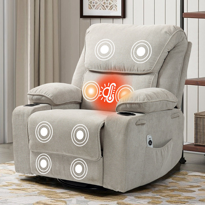 Fauteuil inclinable, inclinable et chauffant, inclinable et chauffant Rocker , Beige