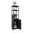 BLACK  Storage Tall Slim Cabinet With Shutter Door And 3 Tier Shelves, Freestanding Linen Tower Cabinet For Living Room, Kitchen, Bathroom Organizer, Natural Bamboo