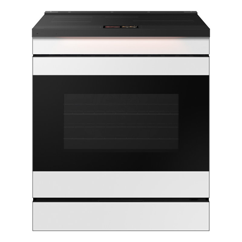 Samsung Bespoke AI Slide-In Induction Range, White Glass