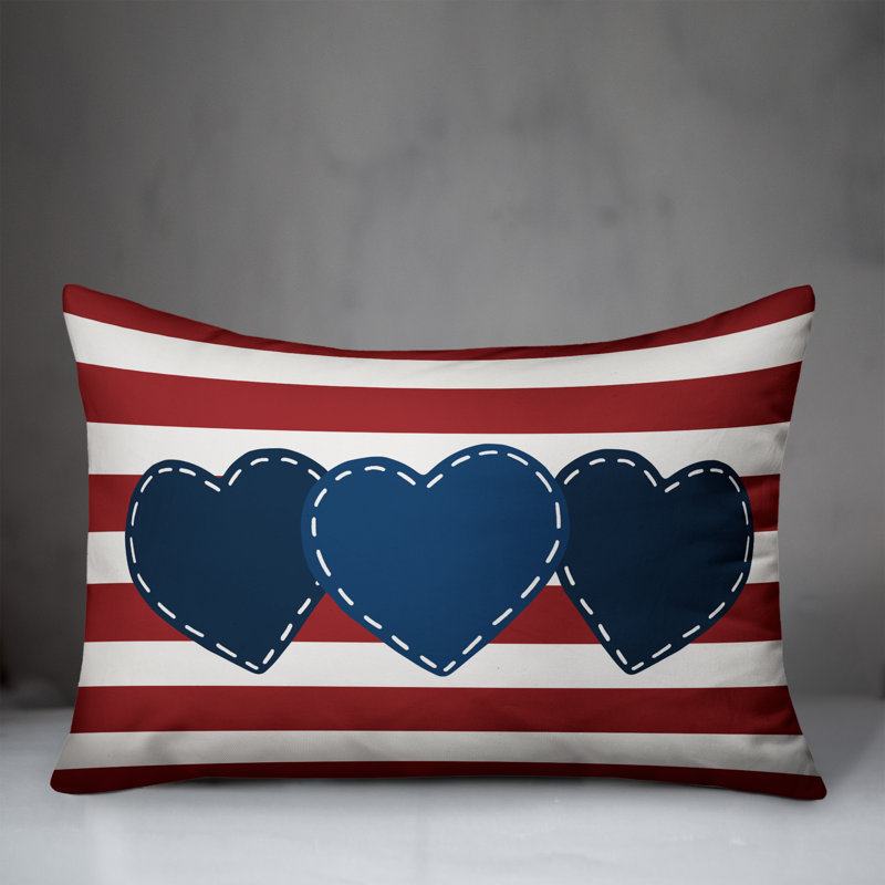  Coussin lombaire intérieur / extérieur Heart Patches, Polyester