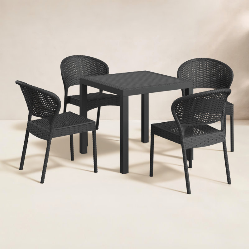 Ensemble de salle à manger 31,5 po Helden Square, Gris foncé