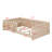 Platform Bed with Integrated Guardrail and Open Storage Shelves-1752518786