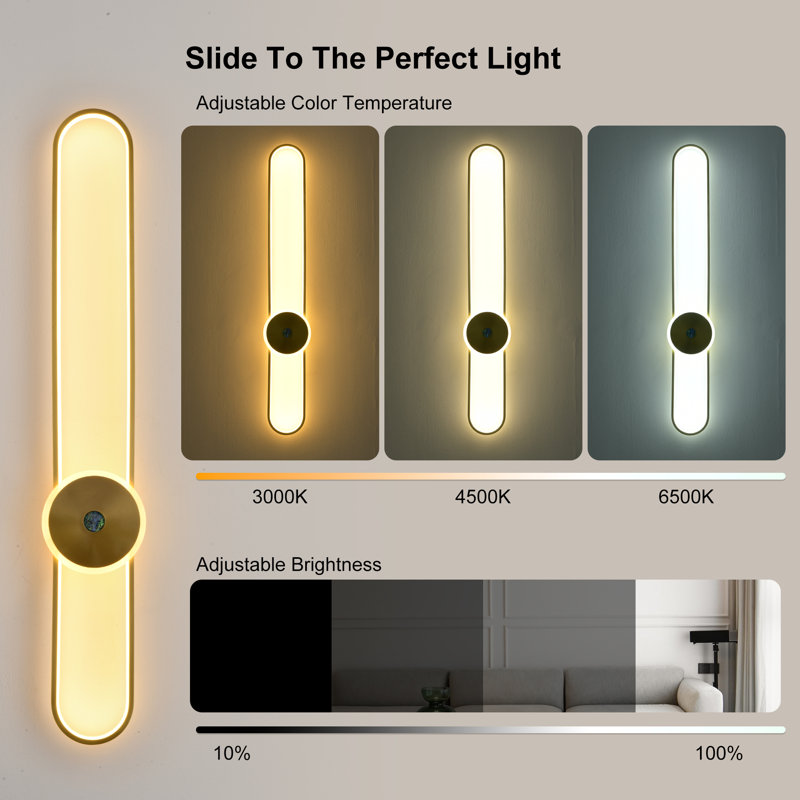 Muscato 45.27" Aluminum Dimmable LED Flush Mounted Wall Sconce