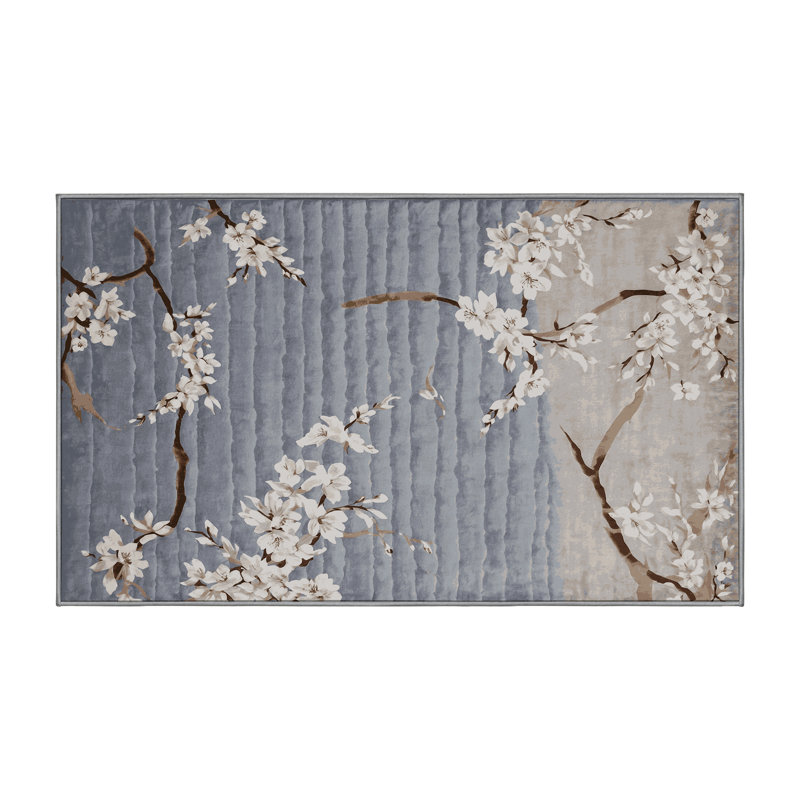 Machine Washable Gray Area Rug, Rectangle 8' x 12'